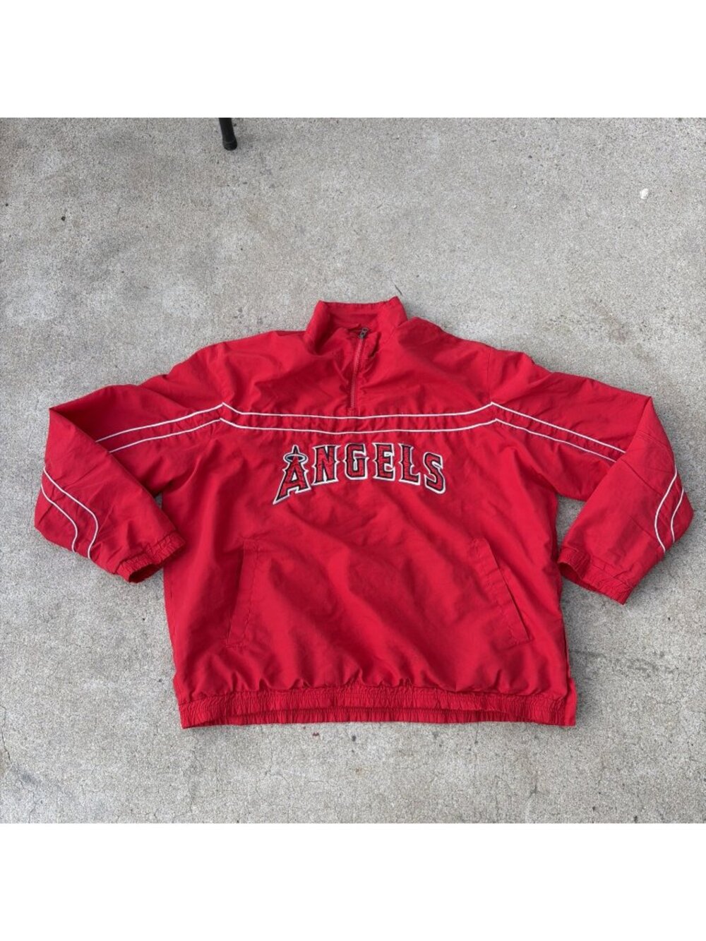 Vintage Los Angeles Angels  Quarter Zip Red Windbreaker Men Size XXL